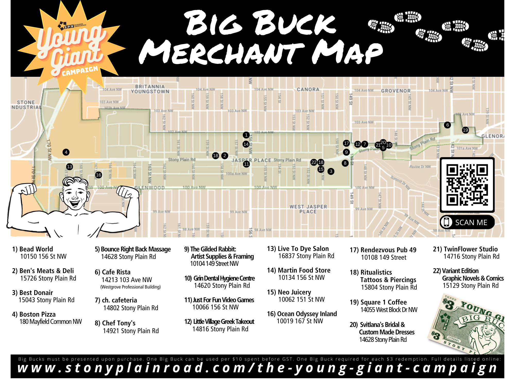 Big Bucks Website Graphic 2000 x 1475 px Big Bucks Merchant Map - June 2023