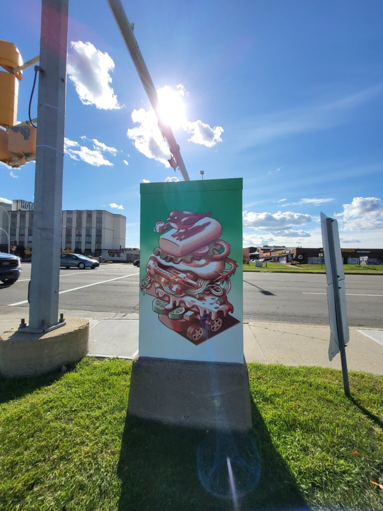 Electrical box artwork by Roger Garcia