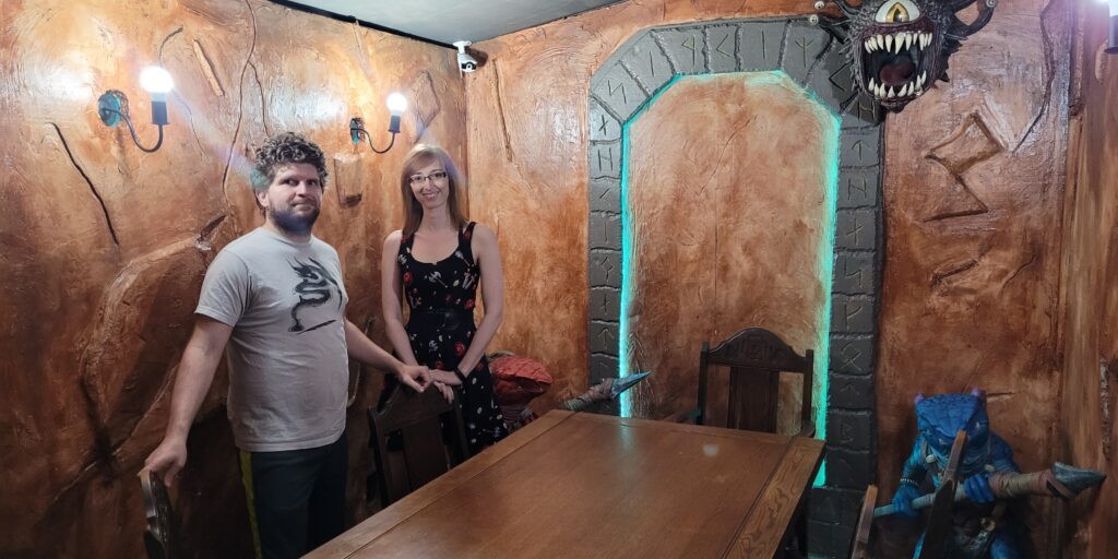 Michael and Jodene in one of their three private themed game rooms.