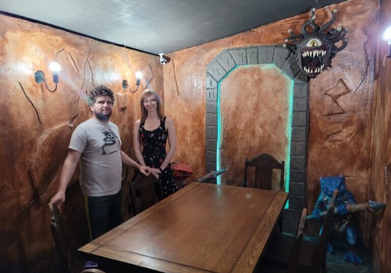 Michael and Jodene in one of their three private themed game rooms.