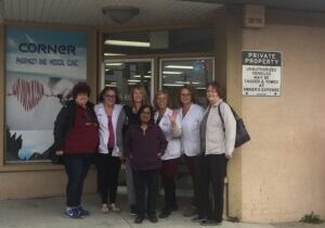 Corner Pharmacy on the last day at 156St and Stony Plain Road, October 9, 2019, Left to Right Tracey Moulaye, Faye Matchett, Yvette Sheppard,
Dropati Chand, Lynn Mottram, Karen Molina, Nola Balfour.

Photo Credit: Don Bouzek